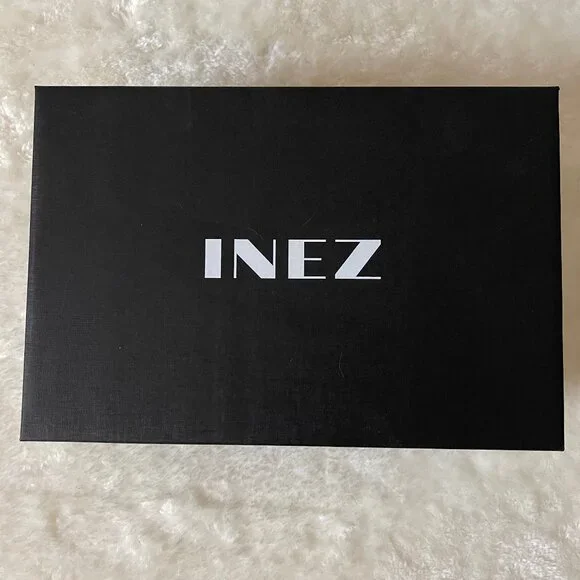 Inez Coco slingback square toe block heel pump in Black Nappa size 10.5 - Picture 11 of 13